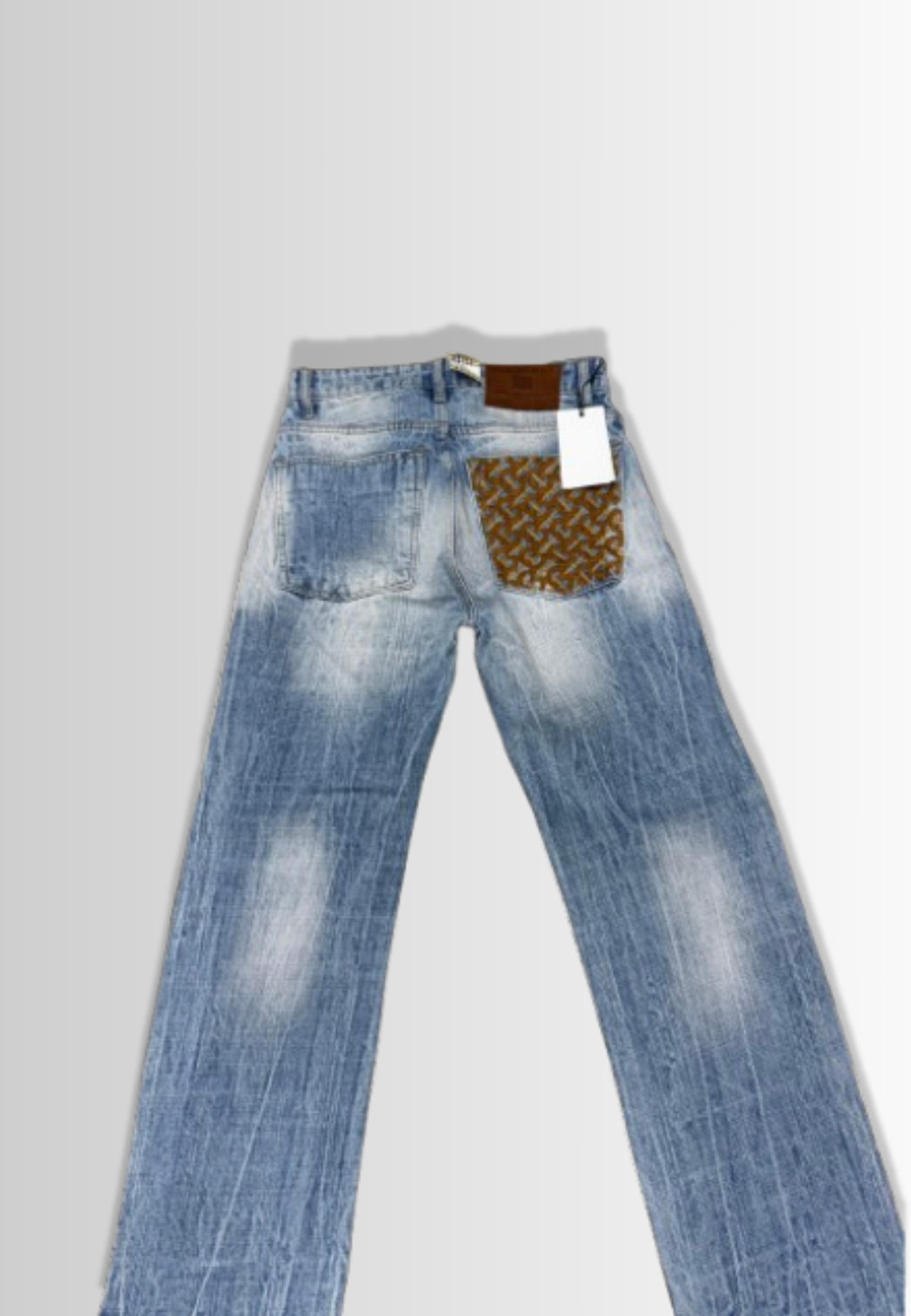 Men's Light Blue Distressed Straight-Leg Jeans – Vintage Wash Denim