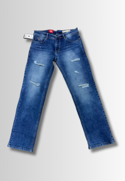 American Eagle Men's Blue Classic Straight-Leg Jeans – Vintage Wash