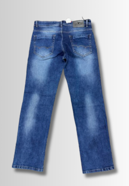 American Eagle Men's Blue Classic Straight-Leg Jeans – Vintage Wash