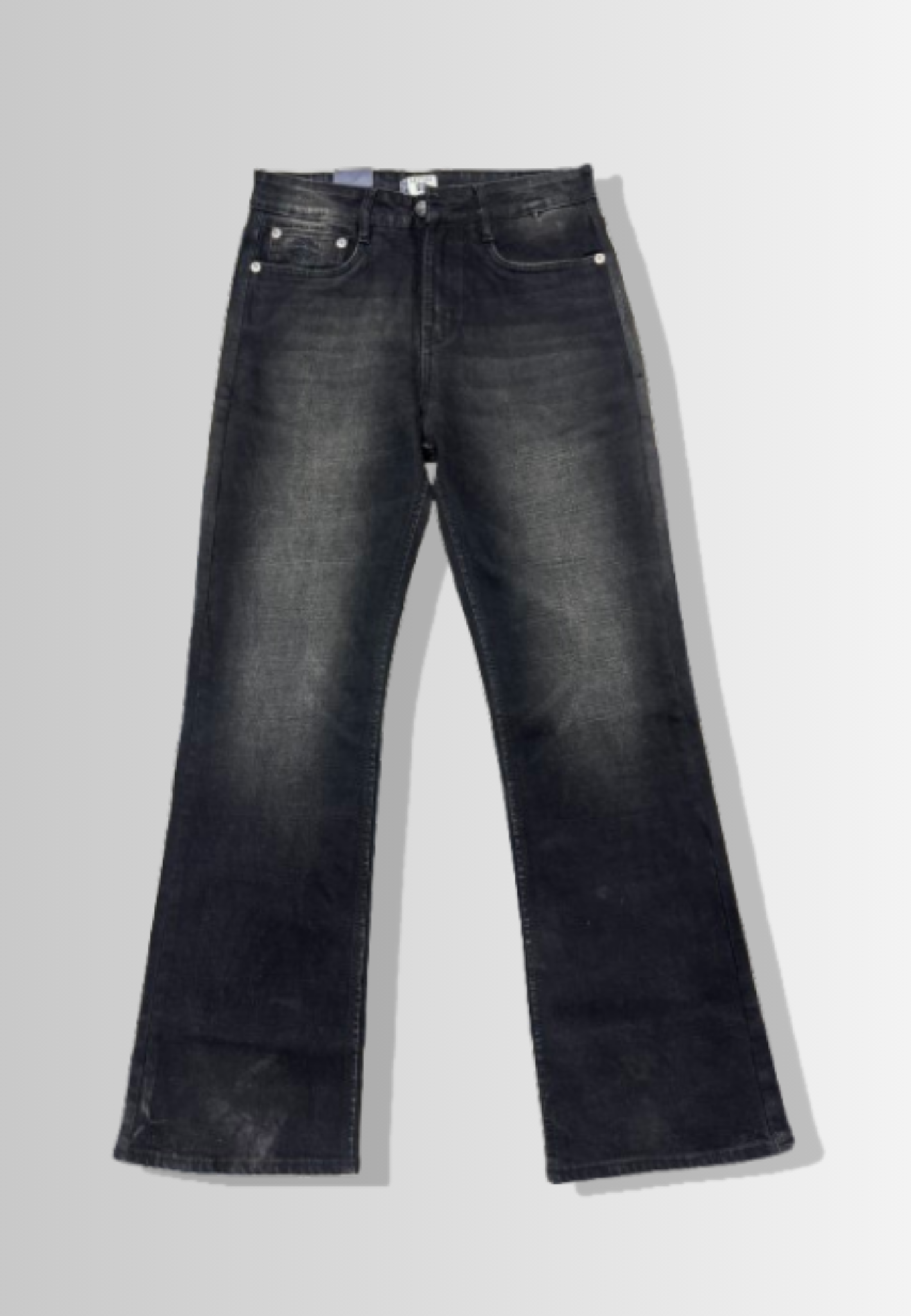 Men's Black Washed Flared Denim Jeans – Vintage Style