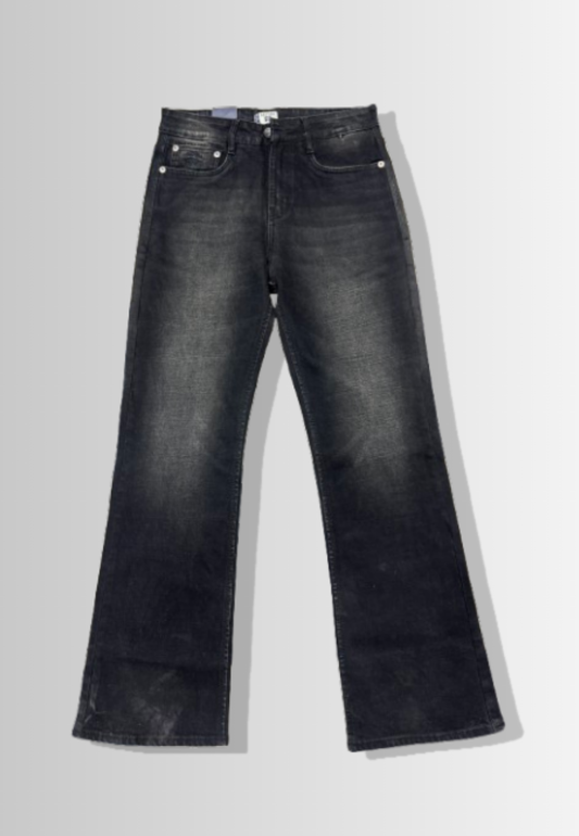 Nautica Men's Black Washed Bootcut Jeans – Classic Denim Style