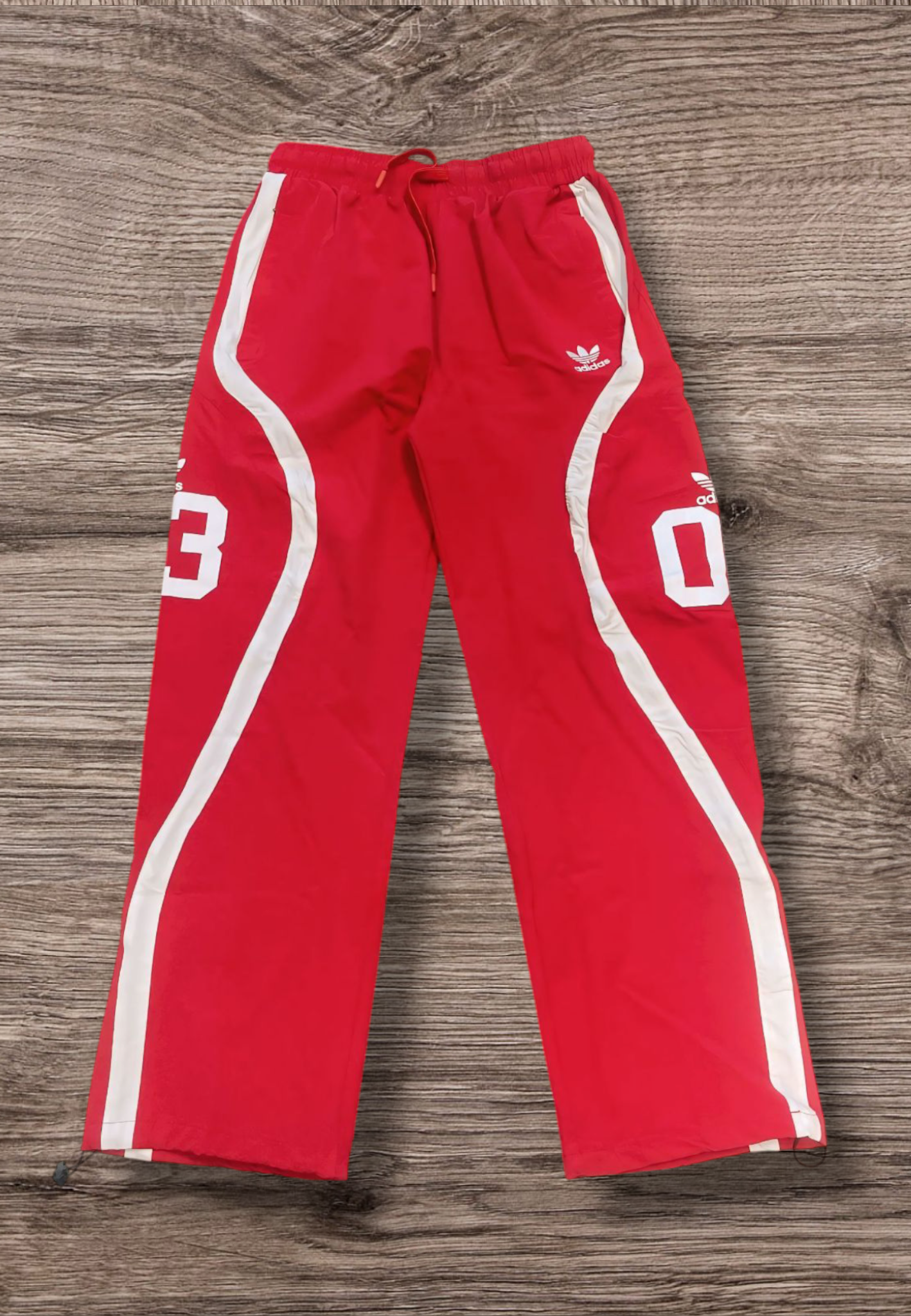 Adidas Originals Red Track Pants/Shorts with Trefoil Logo