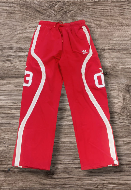 Adidas Originals Red Track Pants/Shorts with Trefoil Logo