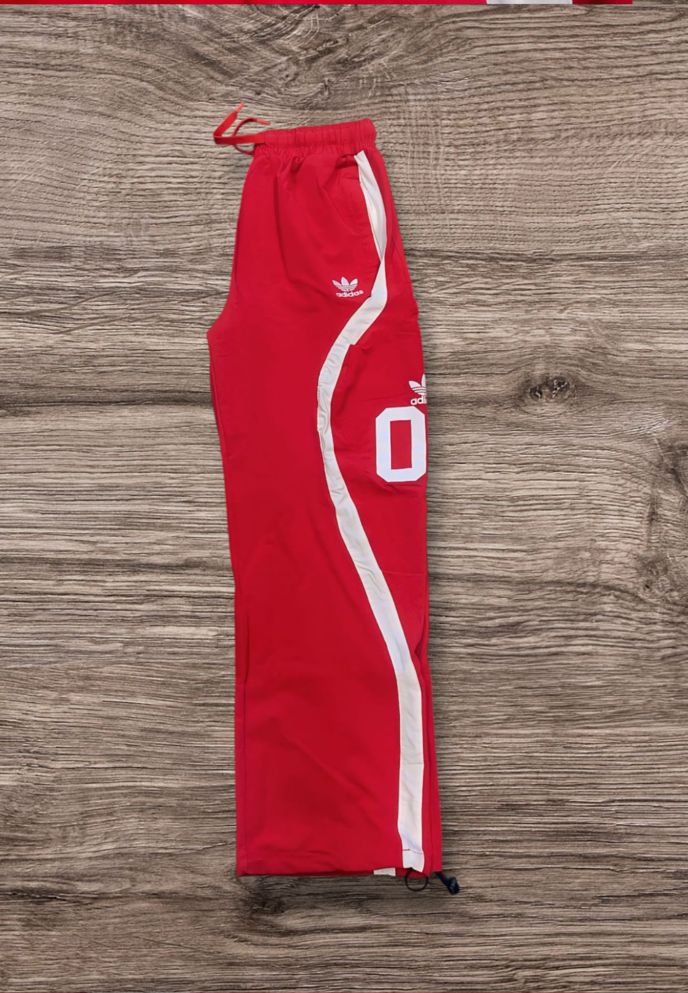Adidas Originals Red Track Pants/Shorts with Trefoil Logo